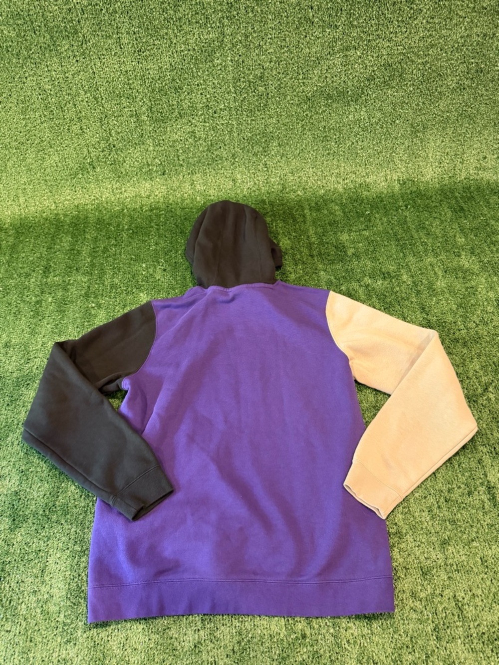 Nike Men's WCU Colorblock Crewneck Hoodie - Purple/Black/Cream - Picture 2 of 4